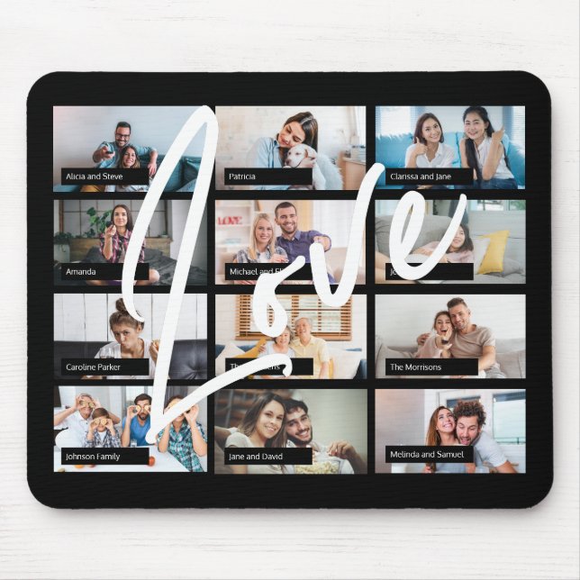 Moderne beste Freunde 12 Foto Collage Liebe Mousepad (Vorne)