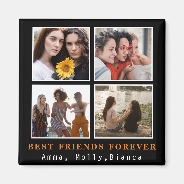 Moderne beste Freunde für immer FotoCollage | Best Magnet (Vorne)
