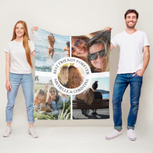 Moderne beste Freunde für immer Fotocollage Bestie Fleecedecke