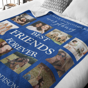 Moderne Beste Freunde für immer Fotocollage Fleecedecke