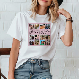Moderne beste Freunde Pink Foto Collage T-Shirt