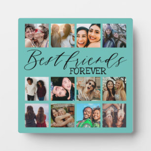 Moderne beste Freunde Türkis Foto-Collage Fotoplatte