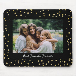 Moderne BESTE FREUNDIN Besties Foto Black Gold Mousepad