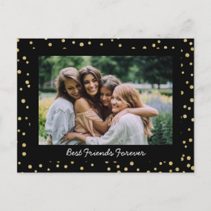 Moderne BESTE FREUNDIN Besties Foto Black Gold  Postkarte