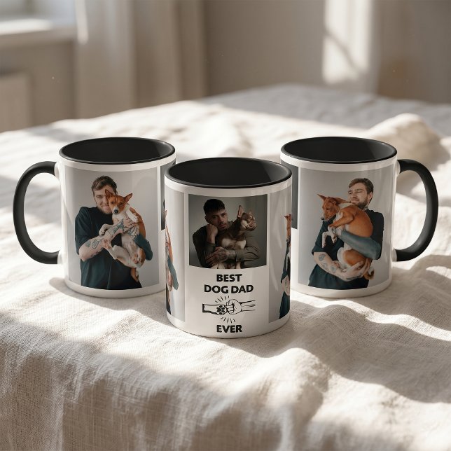 Moderne beste Hund-Vater-Foto Tasse (Von Creator hochgeladen)