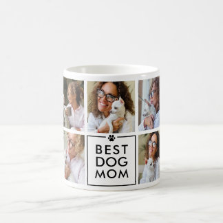 Moderne beste Hundemutter 7-Foto-Collage Kaffeetasse