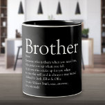 Moderne, beste je erweiterte Definition Zweifarbige Tasse<br><div class="desc">Moderne,  beste jemals verbreitete Definition. Personalisieren Sie für Ihren speziellen Bruder (groß oder klein),  um ein einzigartiges Geschenk zu schaffen. Eine perfekte Art,  ihm zu zeigen,  wie phantastisch er jeden Tag ist. Sie können den Hintergrund sogar an ihre Lieblingsfarbe anpassen. Entwickelt von Thisisnotme©</div>