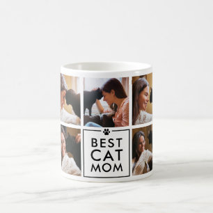 Moderne beste Katzenmutter 7-Foto-Collage Kaffeetasse