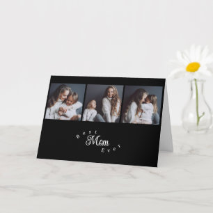 Moderne Beste Mama Aller Zeiten Schwarz 3 Foto Mut Karte