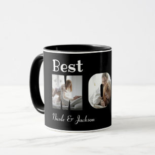 Moderne beste Mama je 3 Fotos Collage Black Tasse