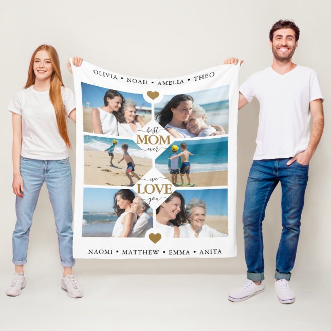 Moderne beste Mama je FotoCollage Fleecedecke (Beispiel)