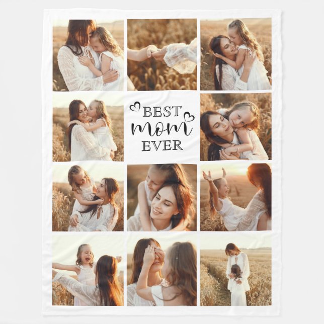 Moderne Beste Mama je Instagramm-FotoCollage Fleecedecke (Vorderseite)