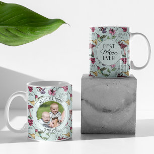 Moderne beste Mama je Minze Flora Hummingbird Kaffeetasse