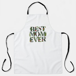 Moderne beste Mama je Niedliche Blume und grüne Pf Schürze