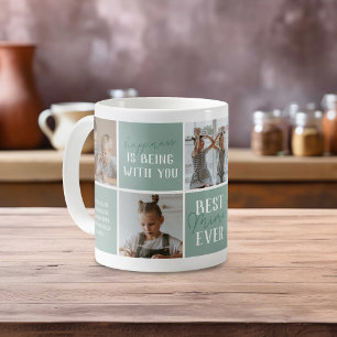 Moderne beste Mimi aller Zeiten Fotocollage Grün Kaffeetasse