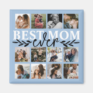 Moderne Beste-Mutter-aller-Zeiten Blaue Fotocollag Magnet