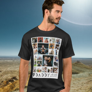 Moderne Beste Papa der Welt Fotocollage T-Shirt