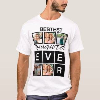 Moderne Beste Tochter je 5 FotoCollage T-Shirt