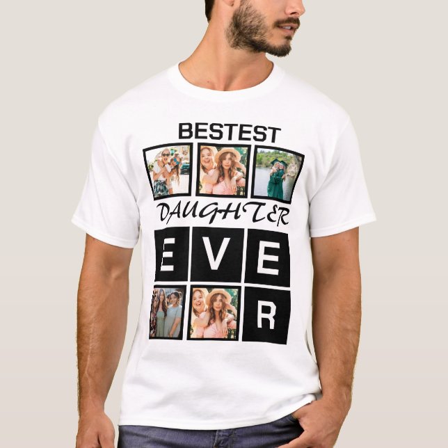 Moderne Beste Tochter je 5 FotoCollage T-Shirt (Vorderseite)