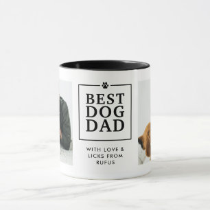 Moderne "Bester Hunde-Vater" Pfote im Herz 2-Foto- Tasse