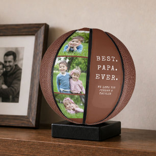 Moderne BESTER PAPA ALLERZEITEN 3 Fotos Personalis Mini Basketball