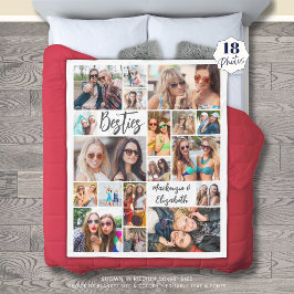 Moderne Besties 18 Foto Collage Script Fleecedecke