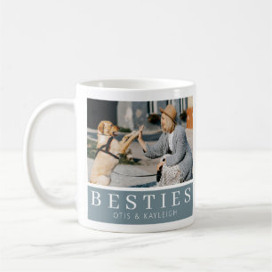 Moderne Besties Hund Lover Keepake Foto Kaffeetasse