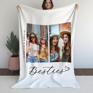 Moderne Besties Zwei Fotos Script BBF Fleecedecke