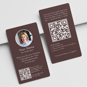 Moderne Bewertungsanfrage mit QR-Code und Foto Boh Visitenkarte