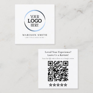 Moderne Bewertungskarte mit QR-Code   Benutzerdefi Quadratische Visitenkarte