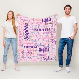 Moderne Bezeichnung Graffiti Pink-Namen Muster Fleecedecke