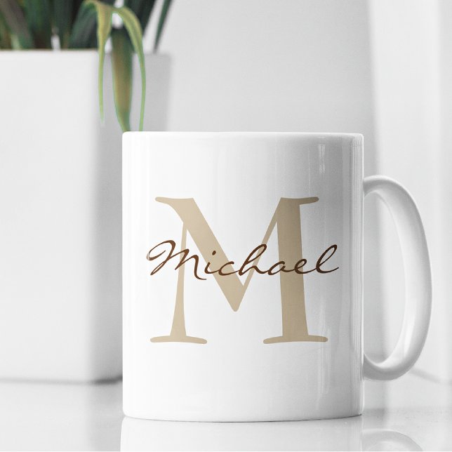 Moderne Bezeichnung & Monogramm - erste Klassik Kaffeetasse (Von Creator hochgeladen)