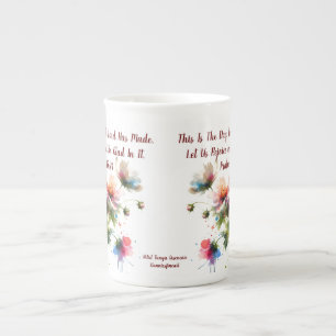 Moderne Bibelvers Pink-Violette Floral Prozellantasse
