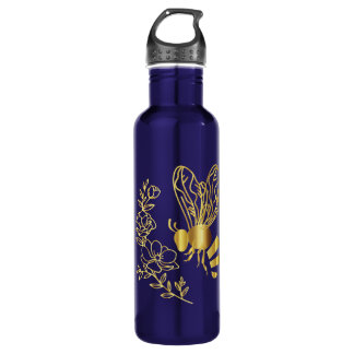 Moderne Bienen und Blume Wasserflasche Edelstahlflasche