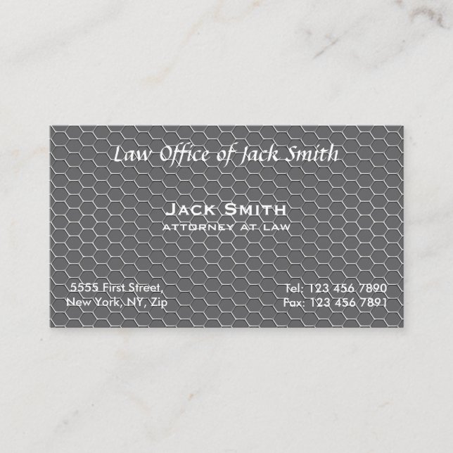 MODERNE Bienenwaben-Visitenkarte Visitenkarte (Vorderseite)