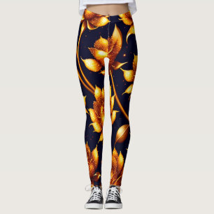 Moderne Big Luxury Gold Rose Collection Leggings