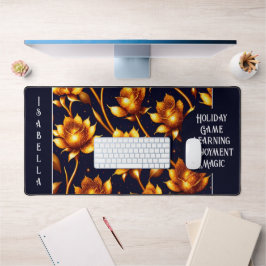 Moderne Big Luxury Gold Rose Collection Schreibtischunterlage