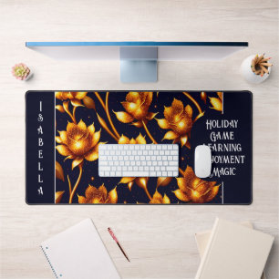 Moderne Big Luxury Gold Rose Collection Schreibtischunterlage