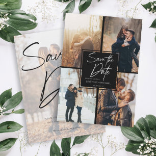 Moderne BildCollage Black Save The Date
