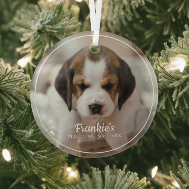 Moderne Bilderrahmen Pet's erstes Weihnachts-Foto  Ornament Aus Glas (InSitu)
