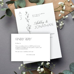 Moderne Bio Blumenzeremonie RSVP Karte
