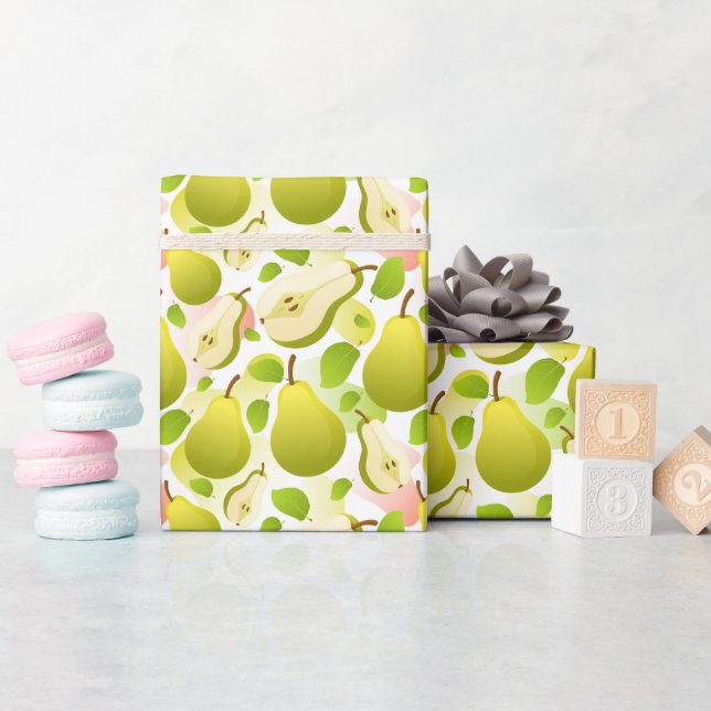 Moderne Birnfruchtmuster-Wrapping Paper Roll Geschenkpapier (Babyparty)