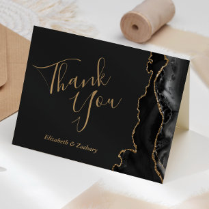 Moderne Black Agate Gold Dunkle Hochzeit Vielen Da Karte