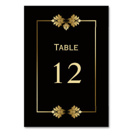 Moderne Black and Gold Wedding Tischnummer