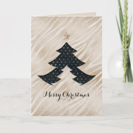 Moderne Black and Gold Weihnachtskarte Feiertagskarte