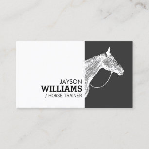 Moderne Black and White Horse Business Card Visitenkarte