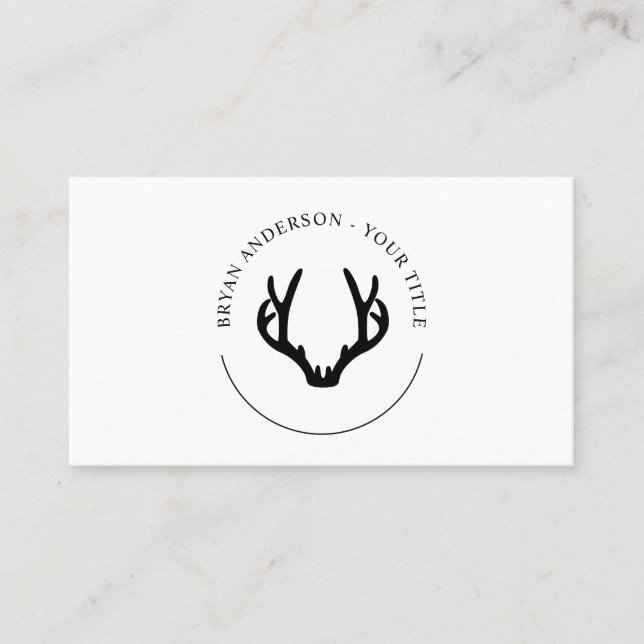 Moderne Black Antler Logo-Visitenkarte Visitenkarte (Vorderseite)