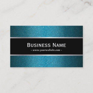 Moderne Black Banner Aquamarin Glitzer Business Ca Visitenkarte