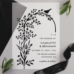 Moderne Black Bird and Branch Wedding