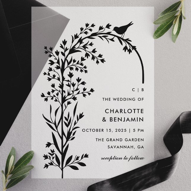 Moderne Black Bird and Branch Wedding (Von Creator hochgeladen)